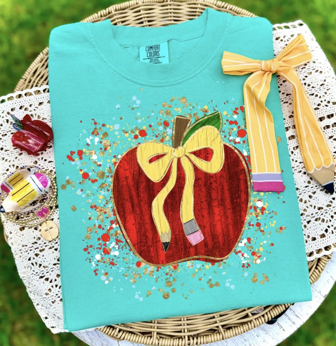Pencil Bow Apple-Kids